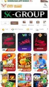 Y777 game app dashboard.