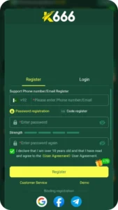 k666 game registration and login image