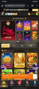 pkr98 game image showing dashboard.