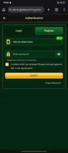 6r game image showing registration and login process.